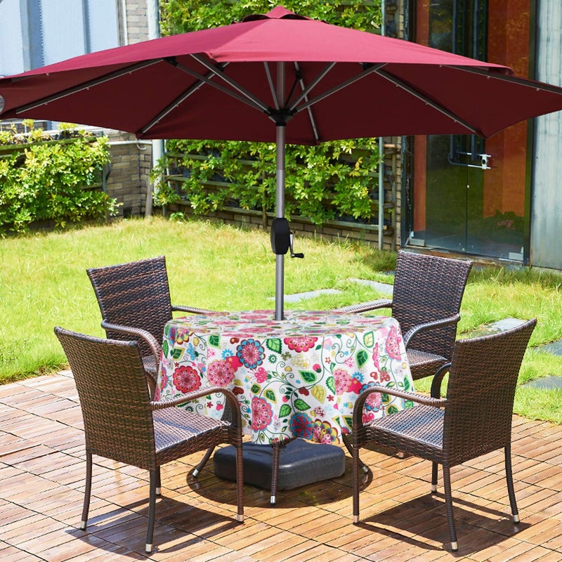 EHouseHome Outdoor and Indoor 60inch Round Tablecloth with Umbrella Hole and Zipper, Waterproof Zippered Patio Cloths, Spring/Summer Table Covers for Backyard Circular Table/BBQs/Picnic - Image 2